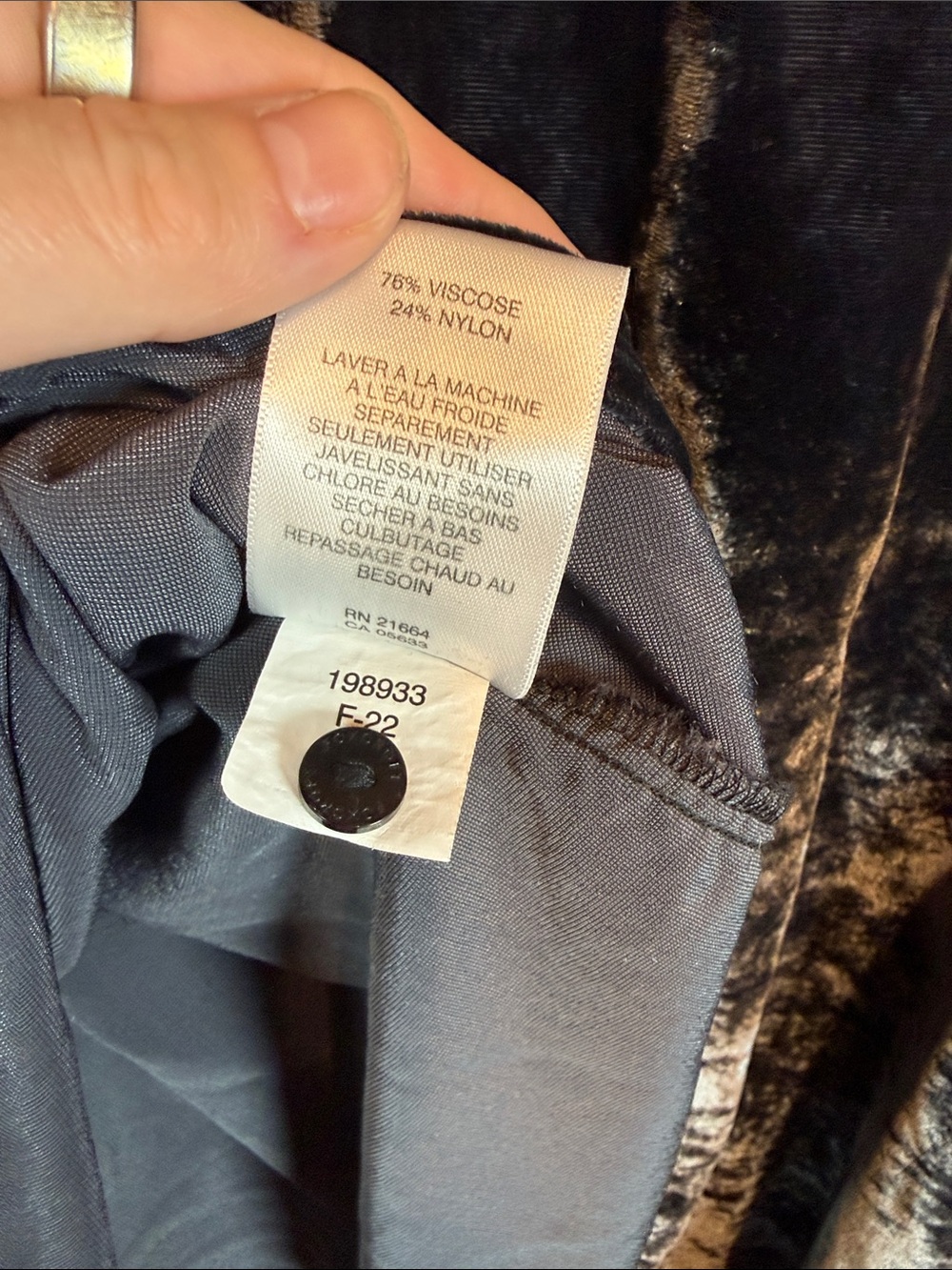Velvet charcoal blouse - Picture 7 of 7